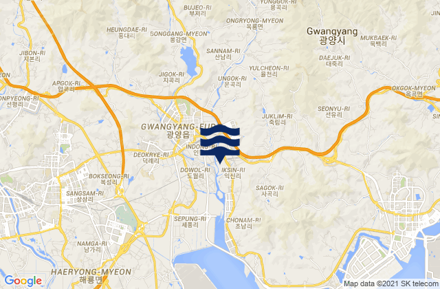 Kwangyang, South Koreaの潮見表地図