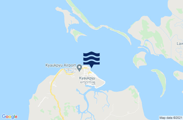 Kyaukpyu Ramree Island, Myanmarの潮見表地図