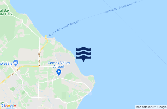 Kye Bay, Canadaの潮見表地図