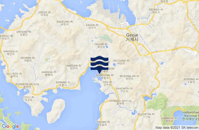 Kyosai, South Koreaの潮見表地図