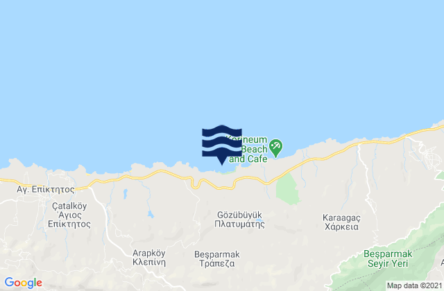 Kythréa, Cyprusの潮見表地図