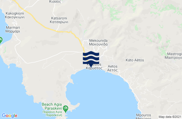 Kárystos, Greeceの潮見表地図