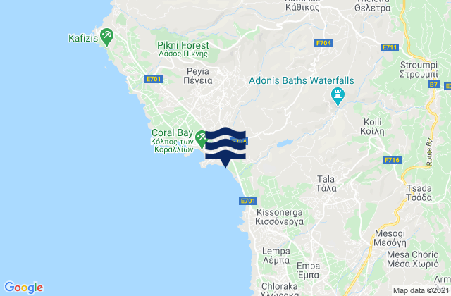 Káthikas, Cyprusの潮見表地図