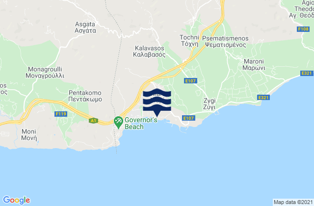 Káto Drys, Cyprusの潮見表地図