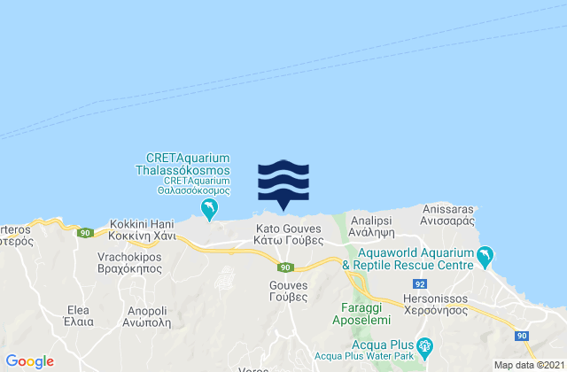 Káto Goúves, Greeceの潮見表地図