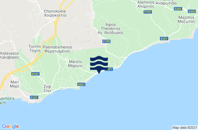 Káto Léfkara, Cyprusの潮見表地図