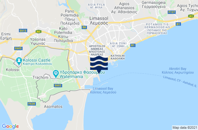 Káto Polemídia, Cyprusの潮見表地図