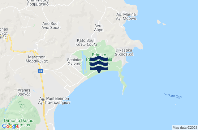 Káto Soúlion, Greeceの潮見表地図