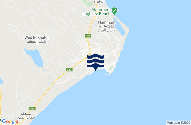Kélibia, Tunisiaの潮見表地図