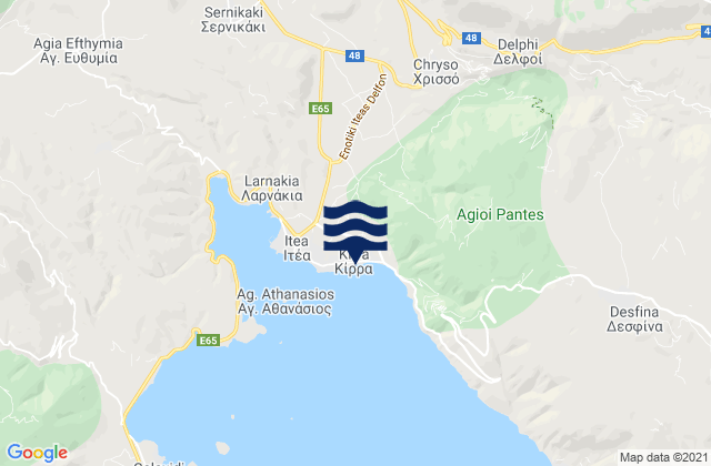 Kírra, Greeceの潮見表地図