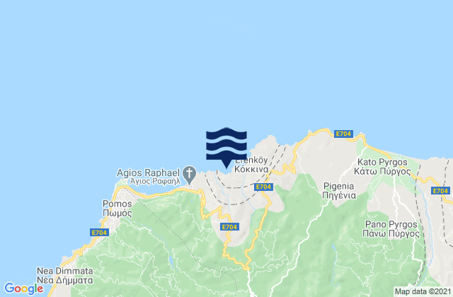 Kókkina, Cyprusの潮見表地図