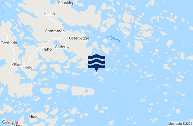 Kökar, Aland Islandsの潮見表地図