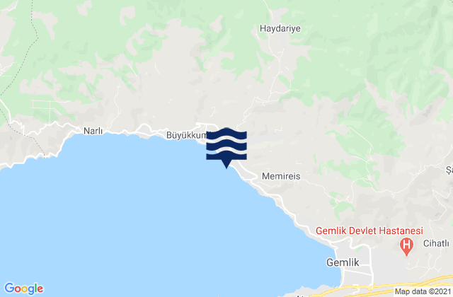 Küçükkumla, Turkeyの潮見表地図