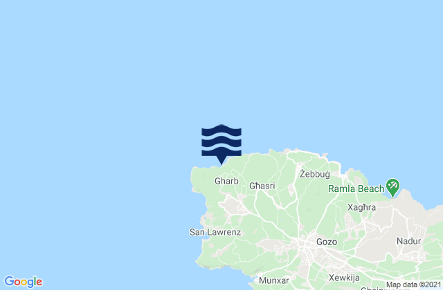 L-Għarb, Maltaの潮見表地図
