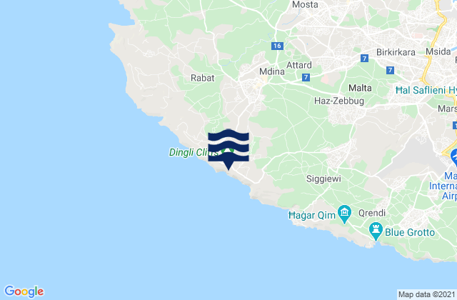 L-Imdina, Maltaの潮見表地図
