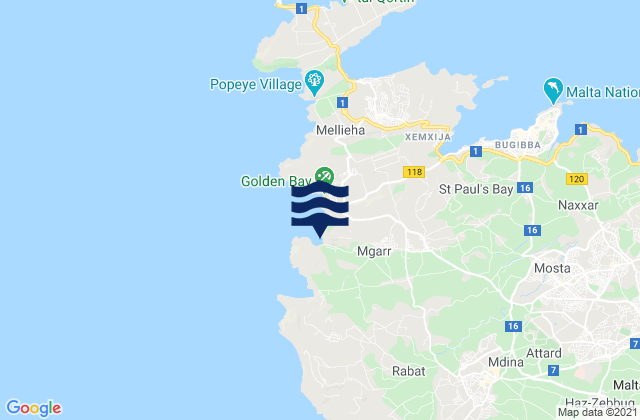 L-Imġarr, Maltaの潮見表地図