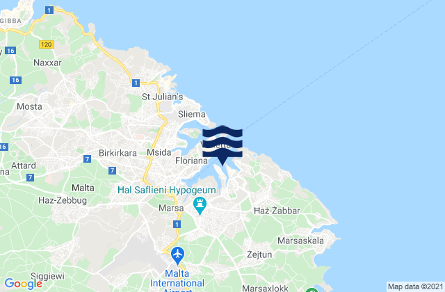 L-Isla, Maltaの潮見表地図
