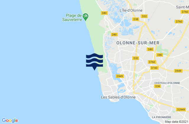 LAubraie, Franceの潮見表地図