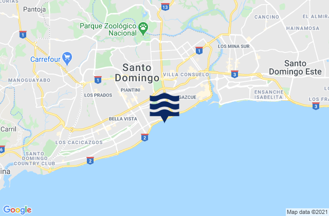 La Agustina, Dominican Republicの潮見表地図