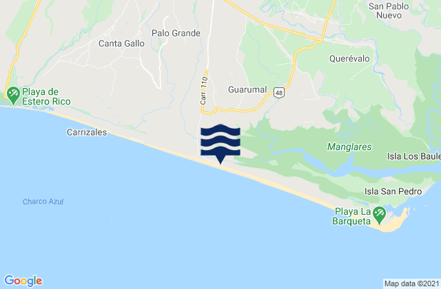 La Barqueta, Panamaの潮見表地図