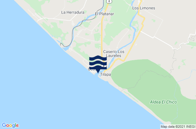 La Blanca, Guatemalaの潮見表地図