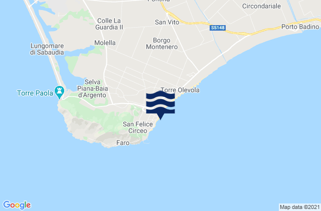 La Bussola, Italyの潮見表地図