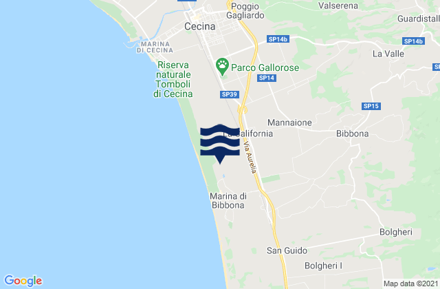 La California, Italyの潮見表地図