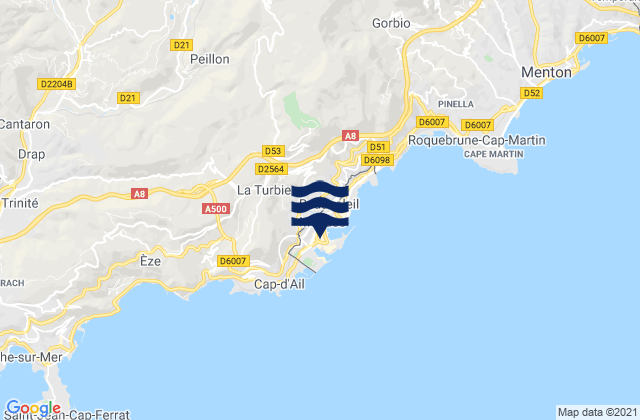 La Condamine, Monacoの潮見表地図