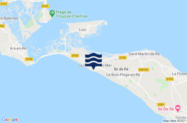 La Couarde-sur-Mer, Franceの潮見表地図