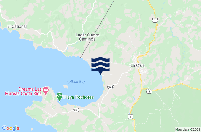 La Cruz, Costa Ricaの潮見表地図