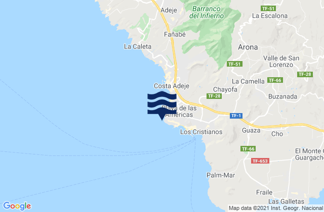 La Fitenia, Spainの潮見表地図