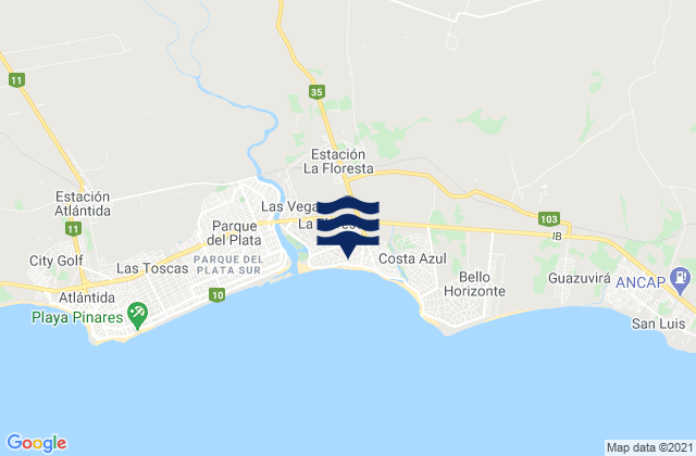 La Floresta, Uruguayの潮見表地図