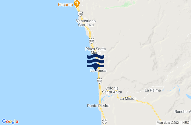 La Fonda, Mexicoの潮見表地図