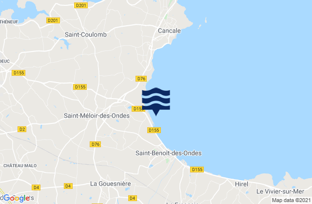 La Gouesnière, Franceの潮見表地図