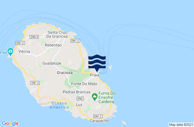 La Graciosa Port, Portugalの潮見表地図
