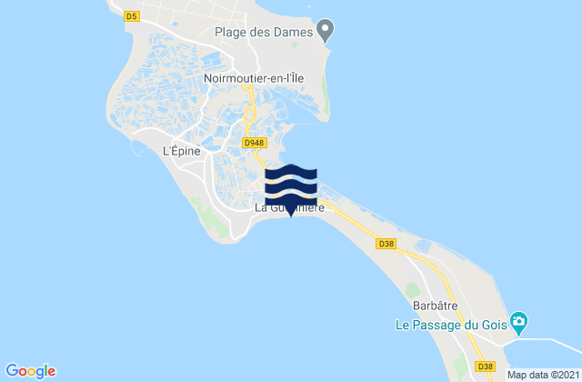 La Guérinière, Franceの潮見表地図