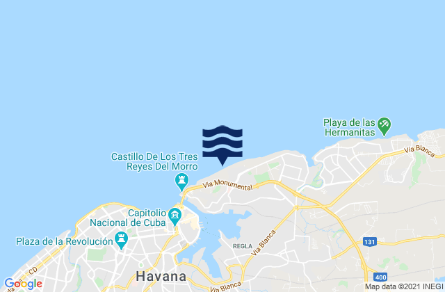 La Habana, Cubaの潮見表地図