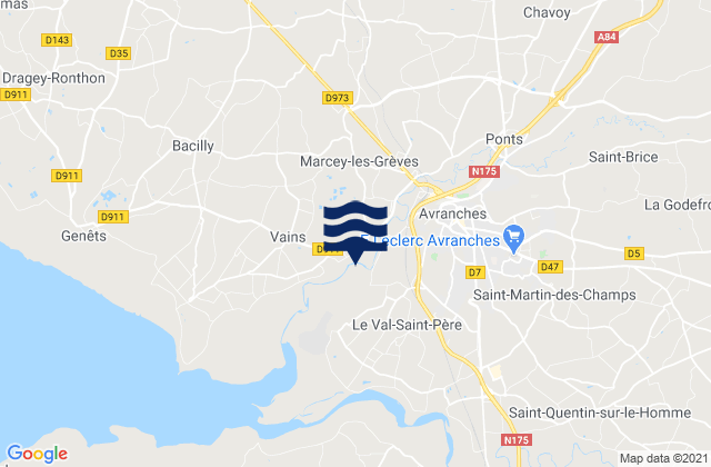 La Haye-Pesnel, Franceの潮見表地図