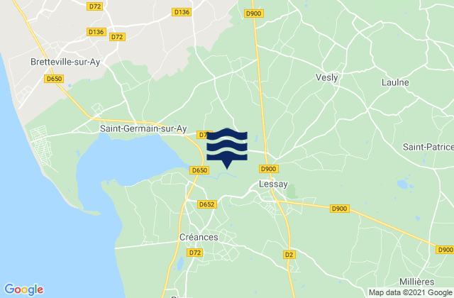 La Haye-du-Puits, Franceの潮見表地図