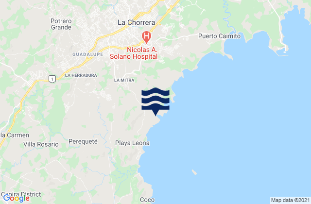La Herradura, Panamaの潮見表地図