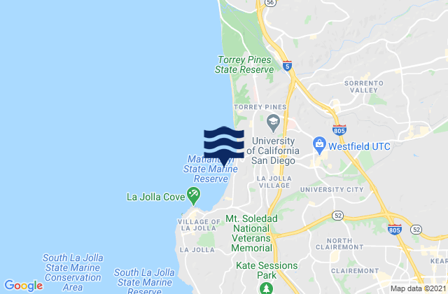 La Jolla (Scripps Institution Wharf), United Statesの潮見表地図
