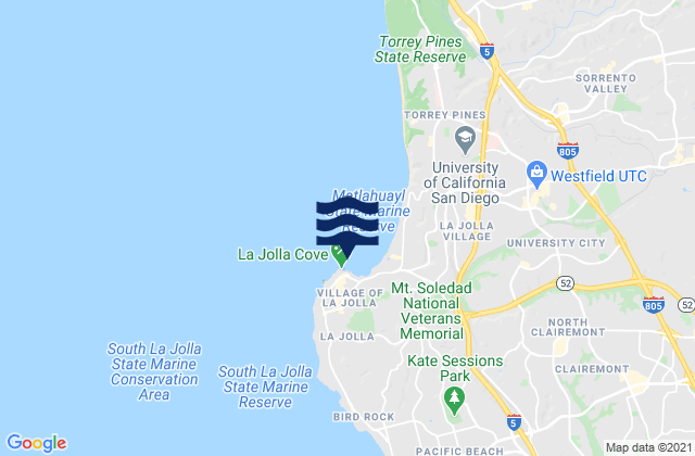 La Jolla Cove, United Statesの潮見表地図