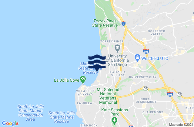 La Jolla Shores Beach, United Statesの潮見表地図