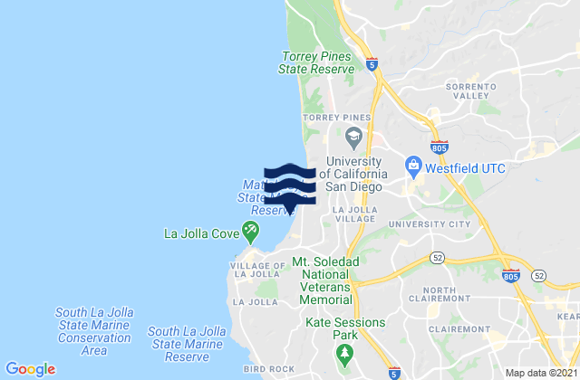 La Jolla Shores, United Statesの潮見表地図