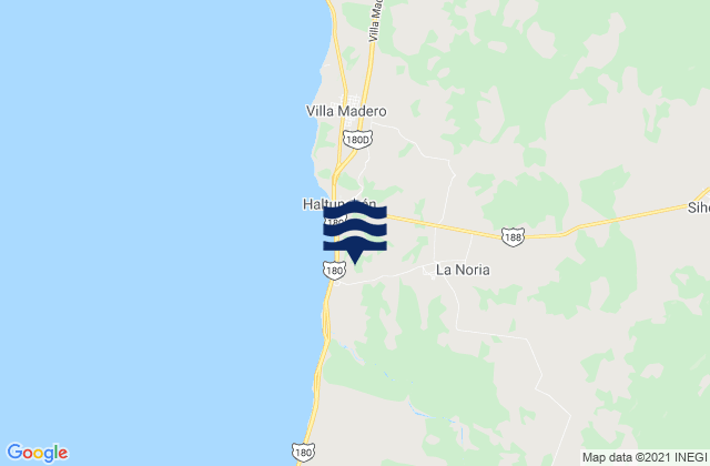 La Joya, Mexicoの潮見表地図