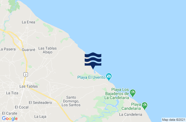 La Laja, Panamaの潮見表地図