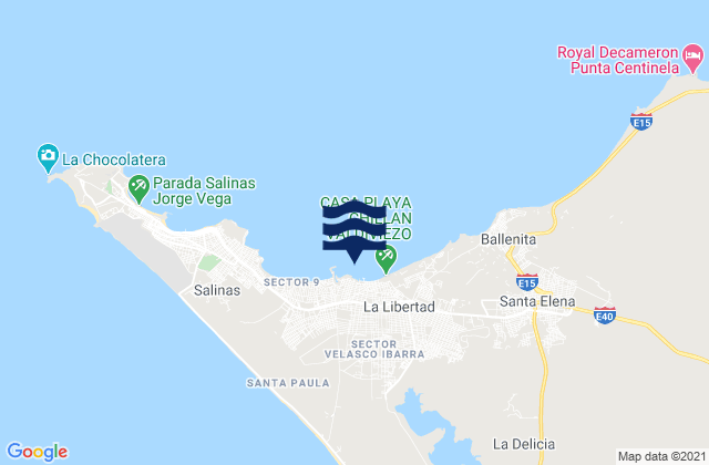 La Libertad Bahia De Santa Elena, Ecuadorの潮見表地図