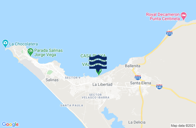 La Libertad, Ecuadorの潮見表地図