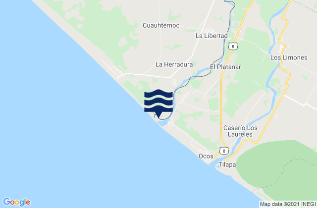 La Libertad, Mexicoの潮見表地図