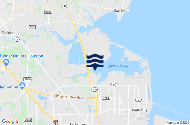 La Marque, United Statesの潮見表地図